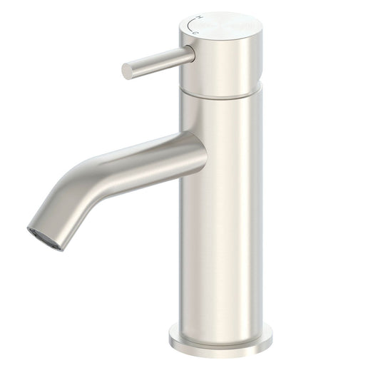 SINED Rubinetto basso per lavabo in acciaio inox 316L satinato da 17 cm con miscelatore, resistente alla corrosione per uso interno ed esterno, modello LEVANTE RUBINETTO-LAVABO-LEVANTE-BASSO-INOX