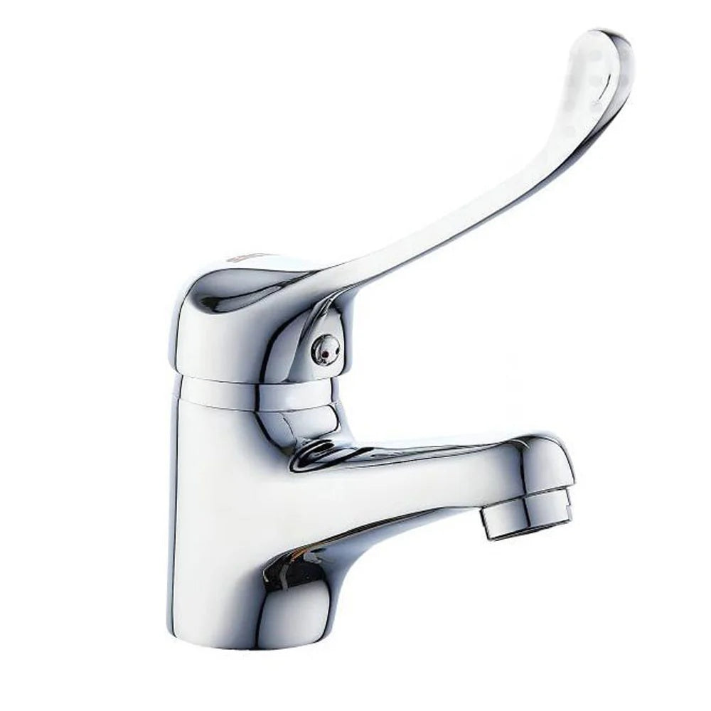 RUBINETTO MISCELATORE LAVABO COMANDO A GOMITO LEVA LUNGA CLINICA 69205