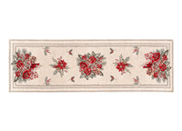 Tovaglia Centrino Runner Tavolo Fantasie Natalizie Centrotavola Cinigliato Made Italy - 40x130 - Bouquet Candela
