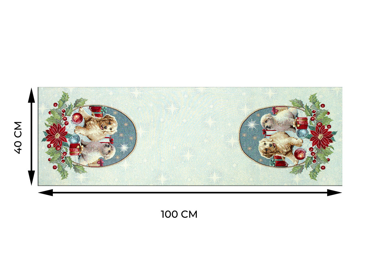 Tovaglia Natale Centrino Runner Tavolo Centrotavola Natalizio Cagnolini 967 - 40x100 - Cagnolini