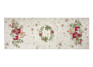 Tovaglia Natale Centrino Runner Centrotavola Natalizio Gobelin Candela New 1270 - 45x140 - Candela New