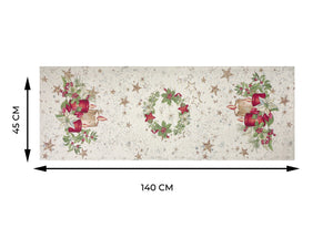Tovaglia Natale Centrino Runner Centrotavola Natalizio Gobelin Candela New 1270 - 45x140 - Candela New