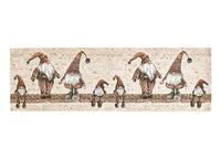 Tovaglia Centrino Runner Tavolo Fantasie Natalizie Centrotavola Cinigliato Made Italy - 40x130 - Elfo Marrone