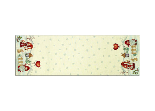 Tovaglia Natale Centrino Runner Tavolo Centrotavola Gnomo Fiocco Neve 744 - 40x100 - Gnomo Fiocco Neve