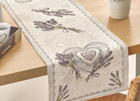 Tovaglia Copritavolo Centrino Runner Tavola Fantasia Floreale Lavanda Made Italy - 40x130 - Lavanda