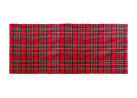 Tovaglia Cucina Soggiorno Misto Cotone Fantasia Tinto In Filo Con Lurex Mod. Natalina Scozzese - Runner - Rosso