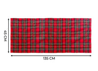 Tovaglia Cucina Soggiorno Misto Cotone Fantasia Tinto In Filo Con Lurex Mod. Natalina Scozzese - Runner - Rosso