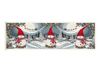 Tovaglia Centrino Runner Tavolo Fantasie Natalizie Centrotavola Cinigliato Made Italy - 40x130 - Pupazzo Di Neve