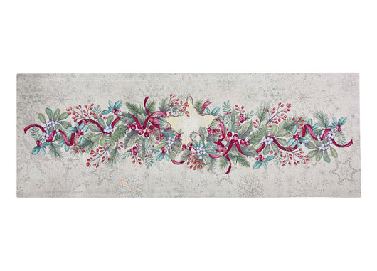 Tovaglia Natale Centrino Runner Centrotavola Natalizio Gobelin Silver Stella 1310 - 45x140 - Silver Stella