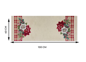 Tovaglia Natale Centrino Runner Centrotavola Natalizio Gobelin Stella Tartan - 40x100 - Stella Tartan
