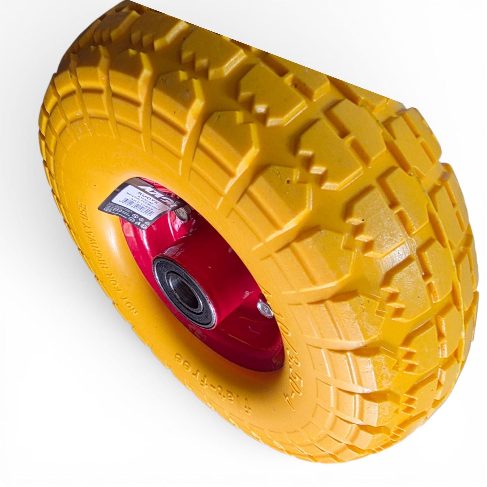 RUOTA IN GOMMA PER CARIOLA CARRELLO CON CUSCINETTO 260 LB 200 KG 4.10 /3.50 - 4