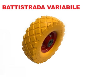 RUOTA IN GOMMA PER CARIOLA CARRELLO CON CUSCINETTO 260 LB 200 KG 4.10 /3.50 - 4