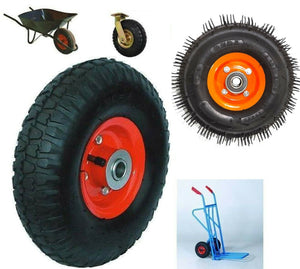 RUOTA IN GOMMA PER CARIOLA CARRELLO CON CUSCINETTO 300 LB 136 KG 4.10 /3.50 - 4