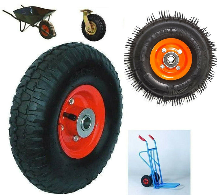 RUOTA IN GOMMA PER CARIOLA CARRELLO CON CUSCINETTO 300 LB 136 KG 4.10 /3.50 - 4