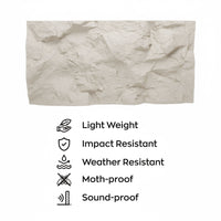 Rushmore - Set 2 pannelli decorativi 3D da parete 120x60x9 cm effetto pietra in PU Cashmere