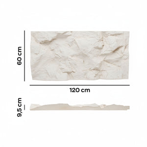Rushmore - Set 2 pannelli decorativi 3D da parete 120x60x9 cm effetto pietra in PU Cashmere