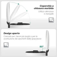 Bidone Immondizia a Pedale da 20L con Coperchio a Chiusura Morbida, in Metallo e PP, 36x30x44.5 cm, Crema