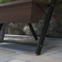 Fioriera Verticale Rialzata con 5 Vasi, Fori di Drenaggio, Telaio in Acciaio, Marrone