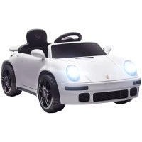 Auto elettrica per bambini, 12V, telecomando 2,4G, fari, musica, clacson, 103 x 55 x 44 cm, Bianco