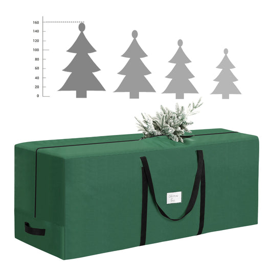 Borsa portaoggetti per albero di Natale copertura protettiva per alberi fino a 160 cm tessuto oxford 600d resistente all'usura leggero e impermeabile manici rinforzati verde 12_0003622