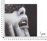 Stampa Su Tela Con Applicazioni Beautiful Lady Cm 80X2,8X80