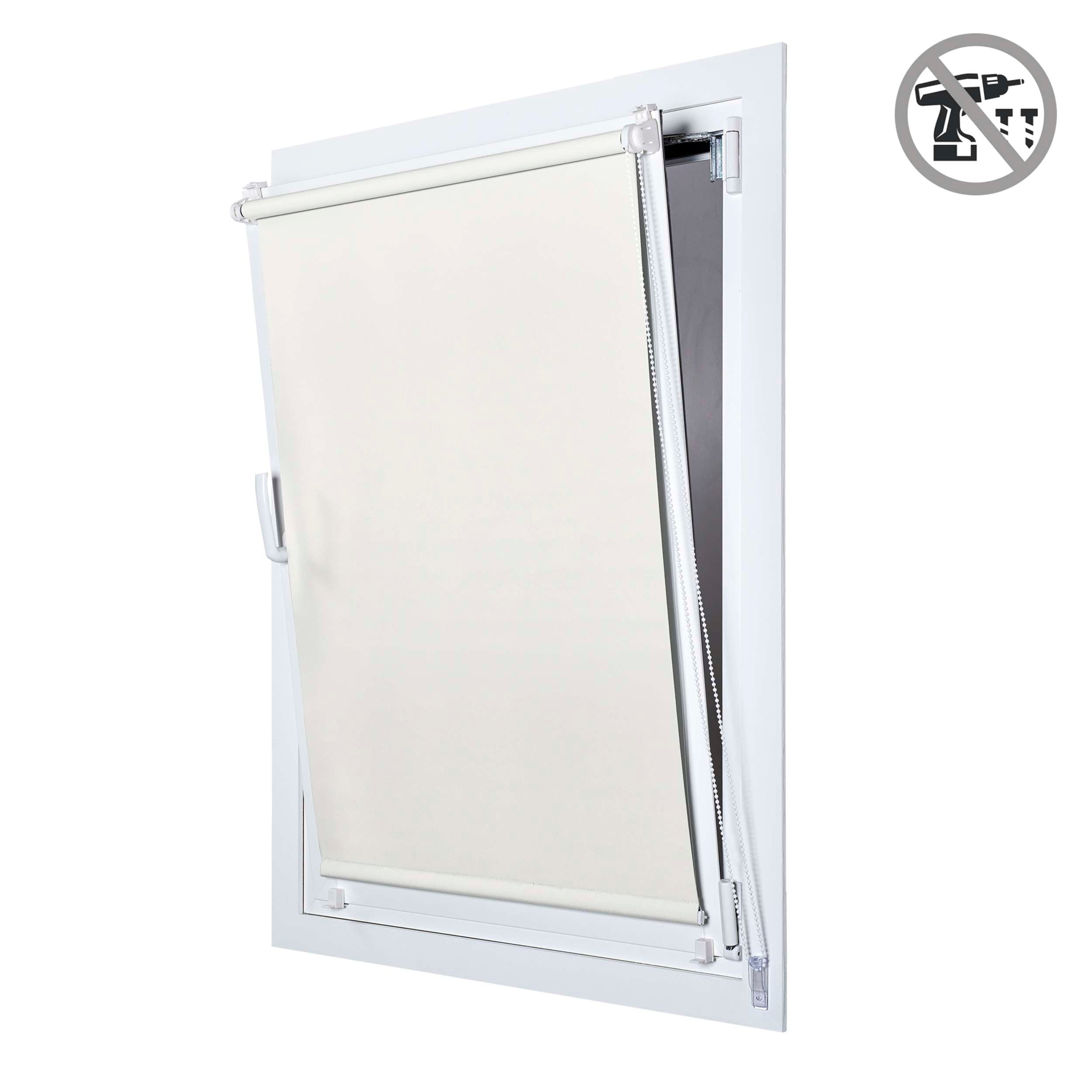 Tenda a Rullo Oscurante installazione senza foratura EasyFix Ecru 60x180 cm