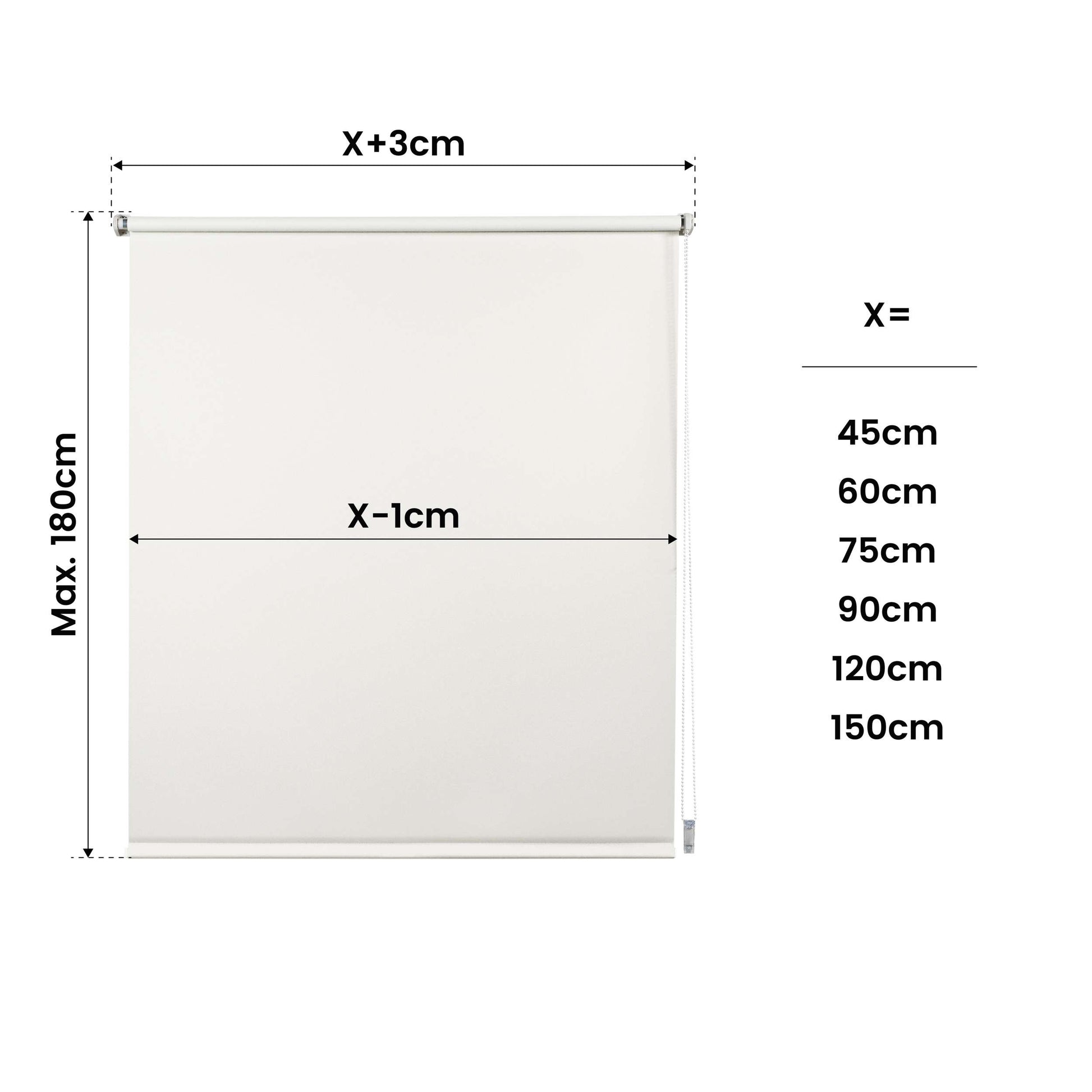 Tenda a Rullo Oscurante installazione senza foratura EasyFix Ecru 60x180 cm