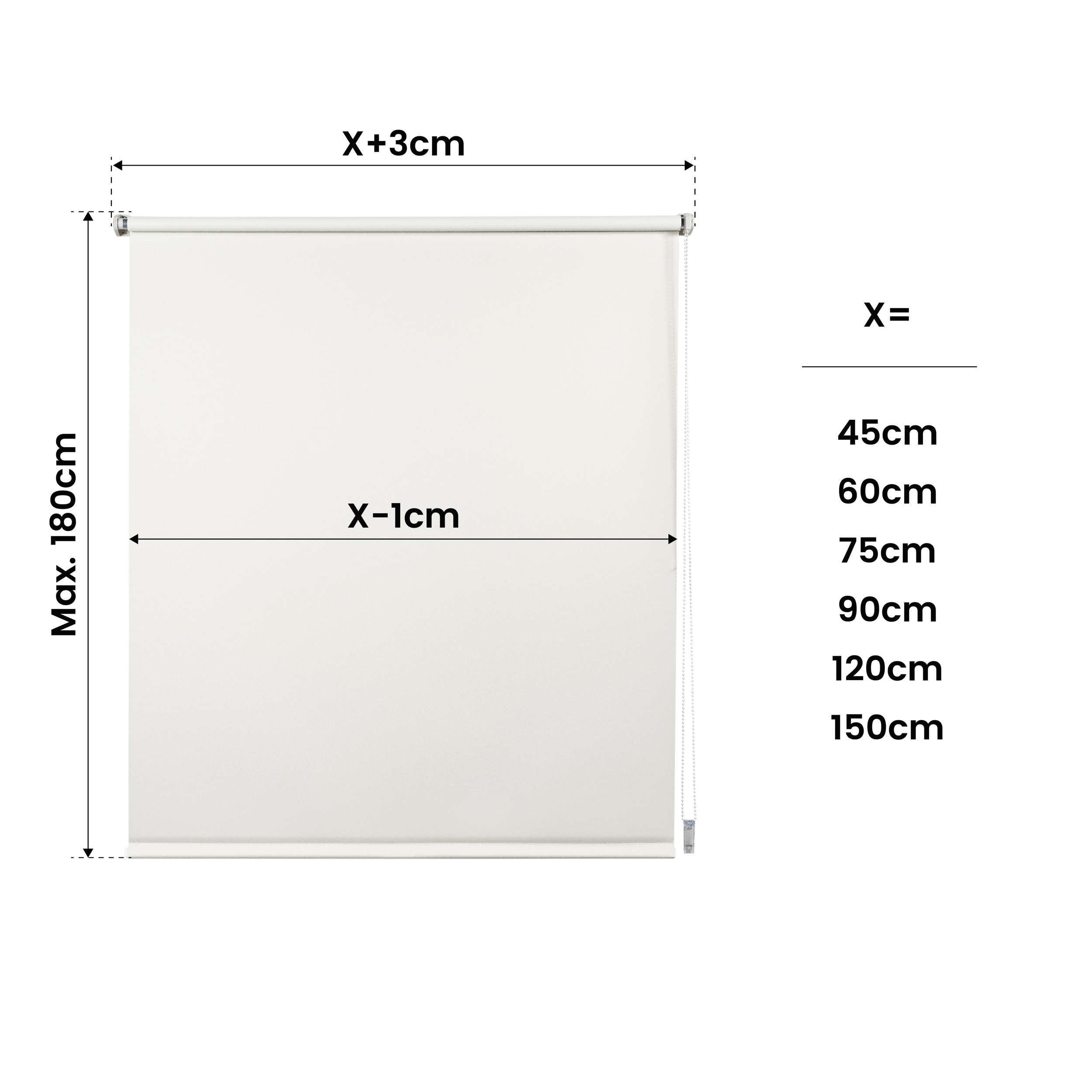 Tenda a Rullo Oscurante installazione senza foratura EasyFix Ecru 60x180 cm