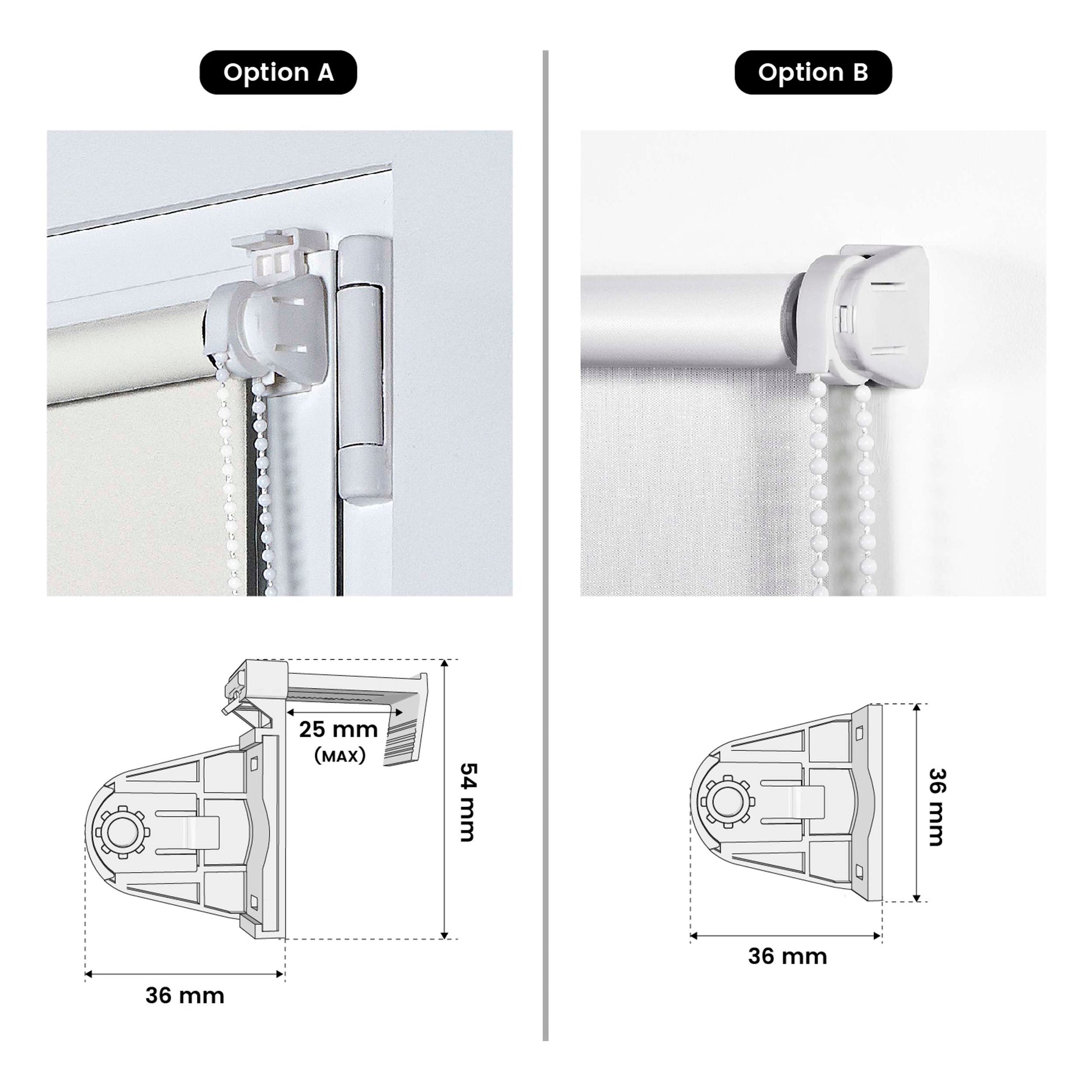 Tenda a Rullo Oscurante installazione senza foratura EasyFix Ecru 60x180 cm