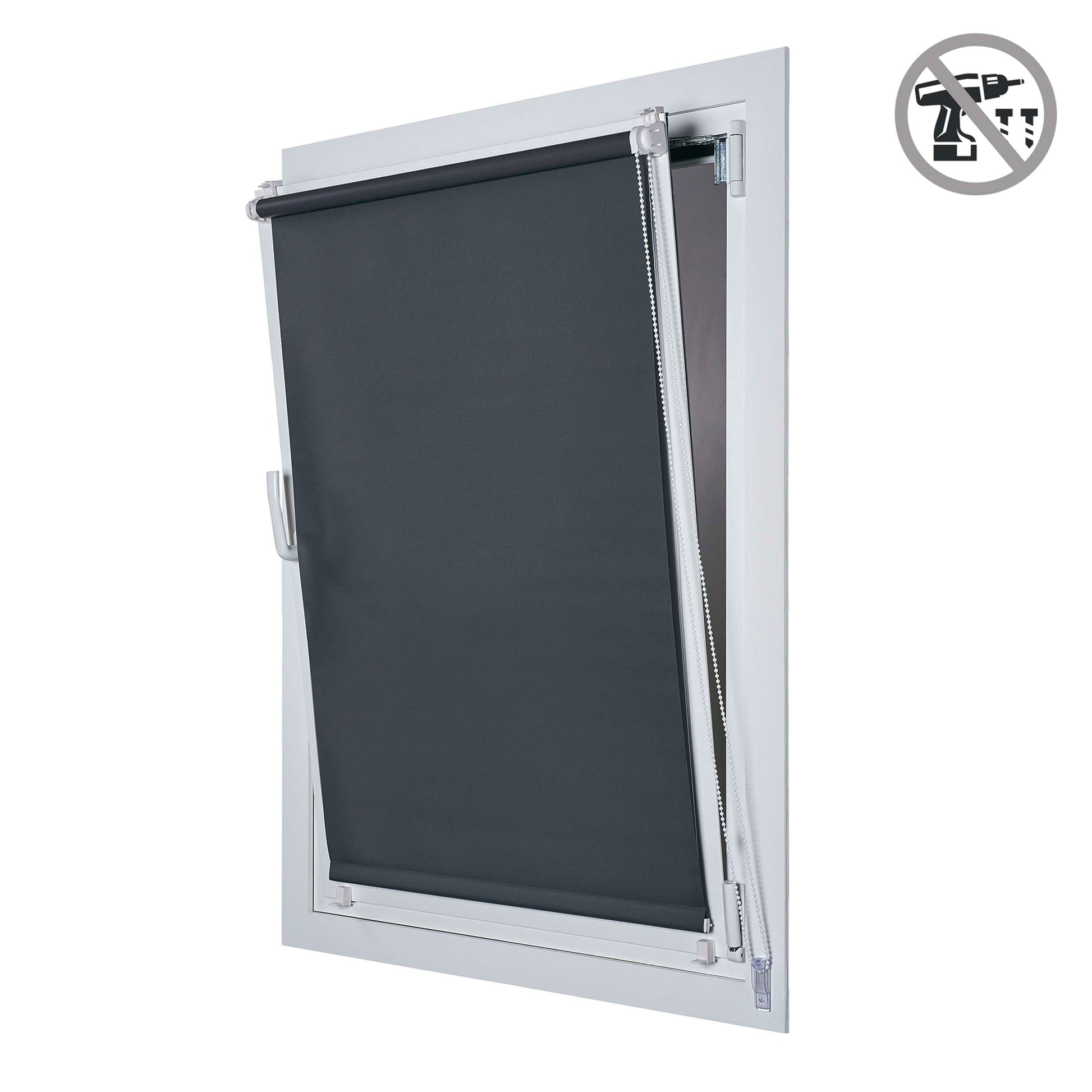 Tenda a Rullo Oscurante installazione senza foratura EasyFix Grigio 60x180 cm