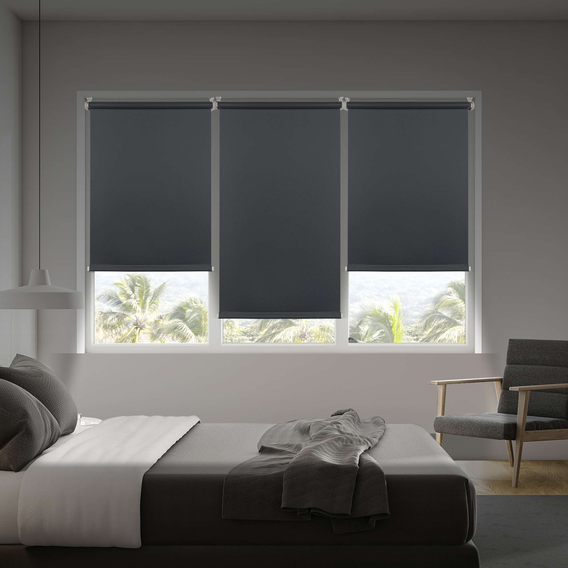 Tenda a Rullo Oscurante installazione senza foratura EasyFix Grigio 75x180 cm