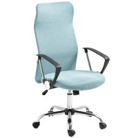 Sedia Ergonomica da Ufficio Girevole, Altezza Regolabile e Schienale a Rete, 63x65x109-119 cm, Verde Chiaro