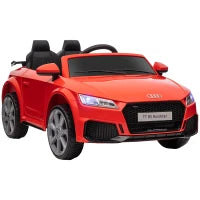 Macchina Elettrica per Bambini 3-5 Anni Licenza AUDI TT con Telecomando e Fari LED, 102x60x44 cm, Rosso