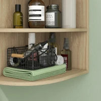 Mobile sottolavabo bagno sospeso mobile sottovasca con cassetti a chiusura soft e ripiani, marrone