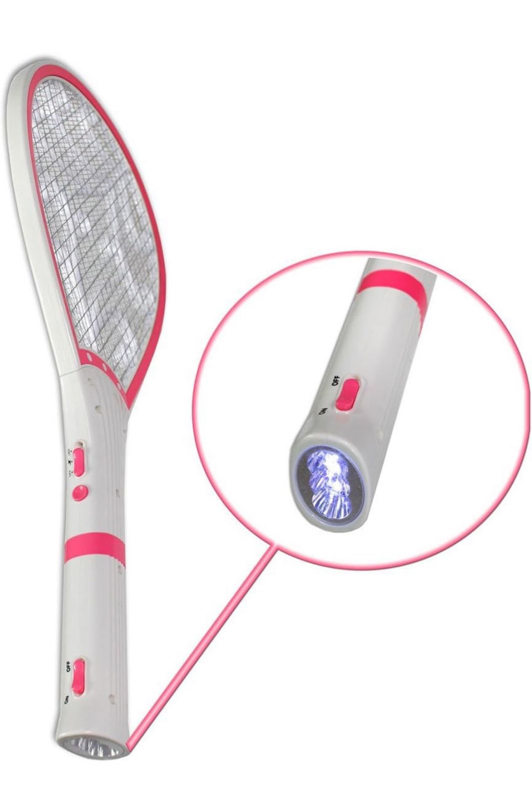 Racchetta elettrica rotonda per zanzare Ricaricabile con torcia ART.59835