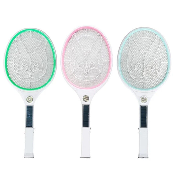 Racchetta fulmina zanzare ricaricabile pannello solare con luce LED QX-905