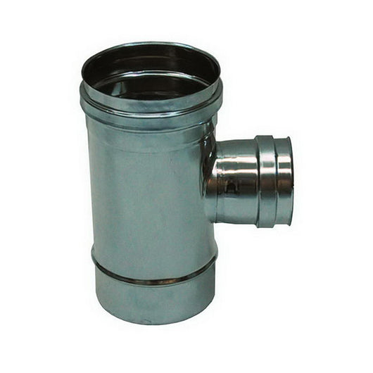 Raccordo T 90 ridotto DN 80 femmina canna fumaria DN 100 tubo acciaio inox 316