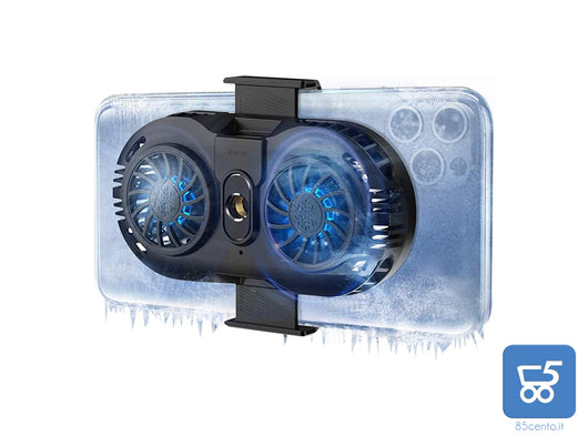 Radiatore per Cellulare con Doppio Chip di Raffreddamento a Semiconduttore per tutti i tipi di cellulare da 4,5 a 7 pollici Live Streaming, Outdoor Vlog, giochi mobili