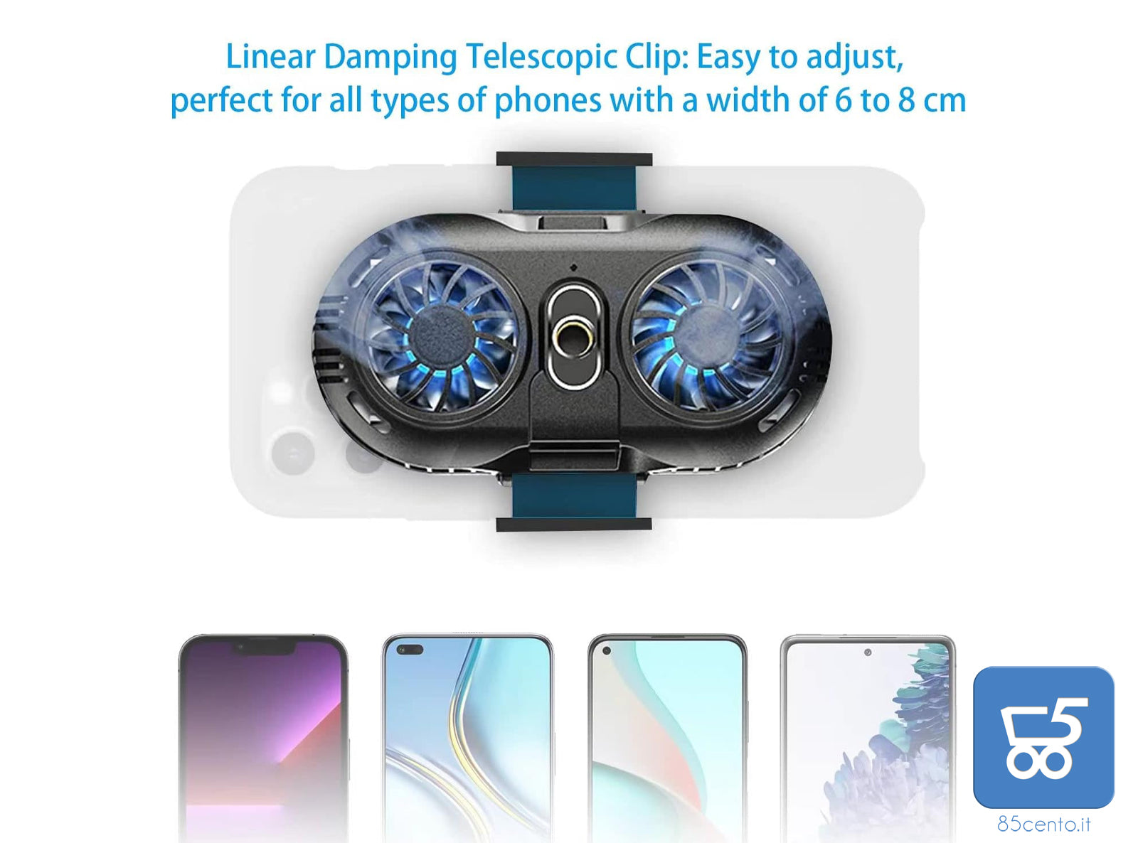 Radiatore per Cellulare con Doppio Chip di Raffreddamento a Semiconduttore per tutti i tipi di cellulare da 4,5 a 7 pollici Live Streaming, Outdoor Vlog, giochi mobili