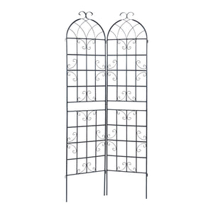 Traliccio Barrea a 2 Pannelli per Piante Rampicanti 220 x 50 cm Nero casa.pro