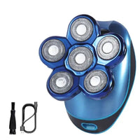 Rasoio Elettrico Ricaricabile 6 Testine Rotanti Viso Testa IPX6 Art.60105