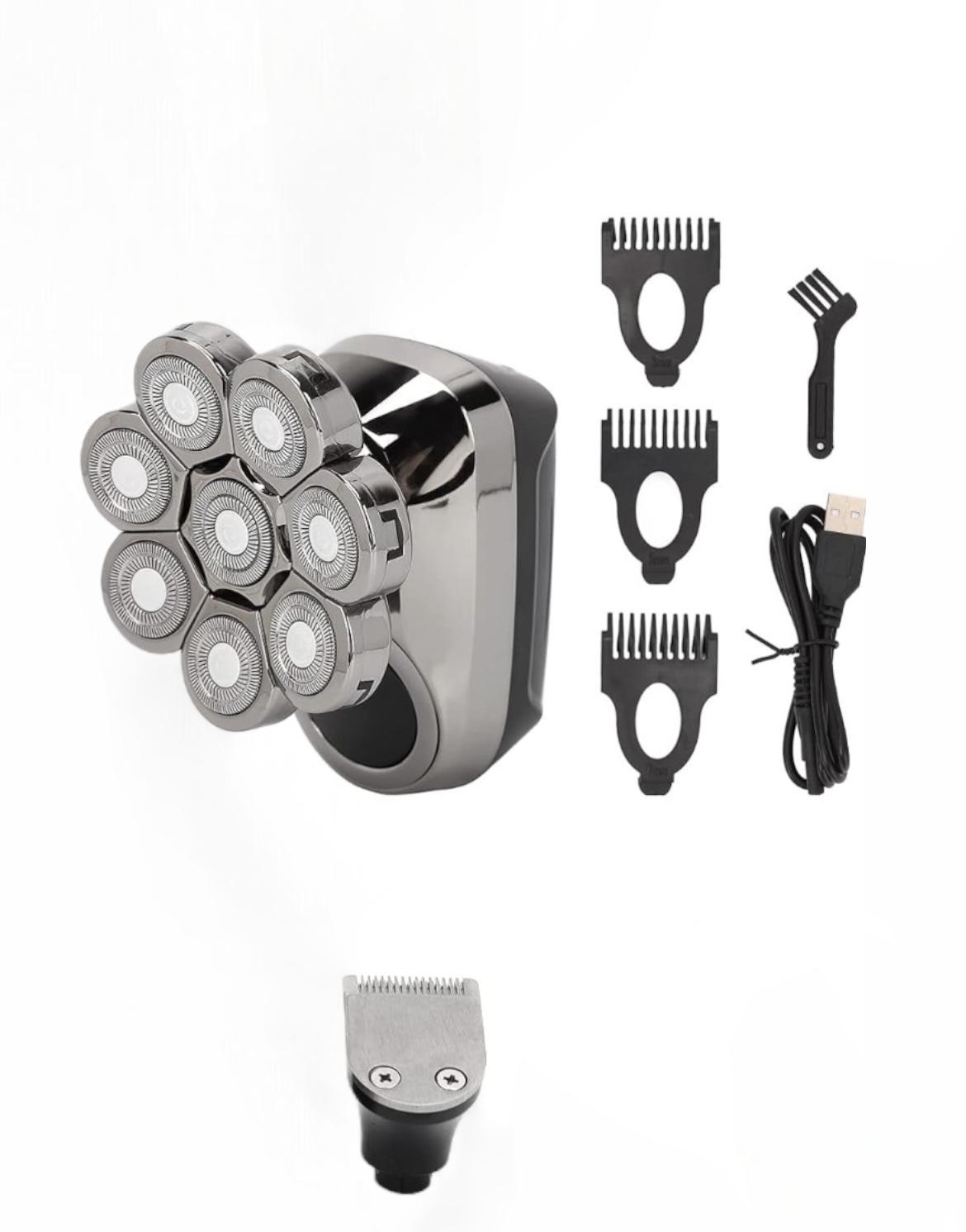 Rasoio elettrico ricaricabile 4 in 1 8 testine rotanti barba testa naso ART60174