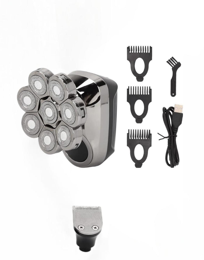 Rasoio elettrico ricaricabile 4 in 1 8 testine rotanti barba testa naso ART60174