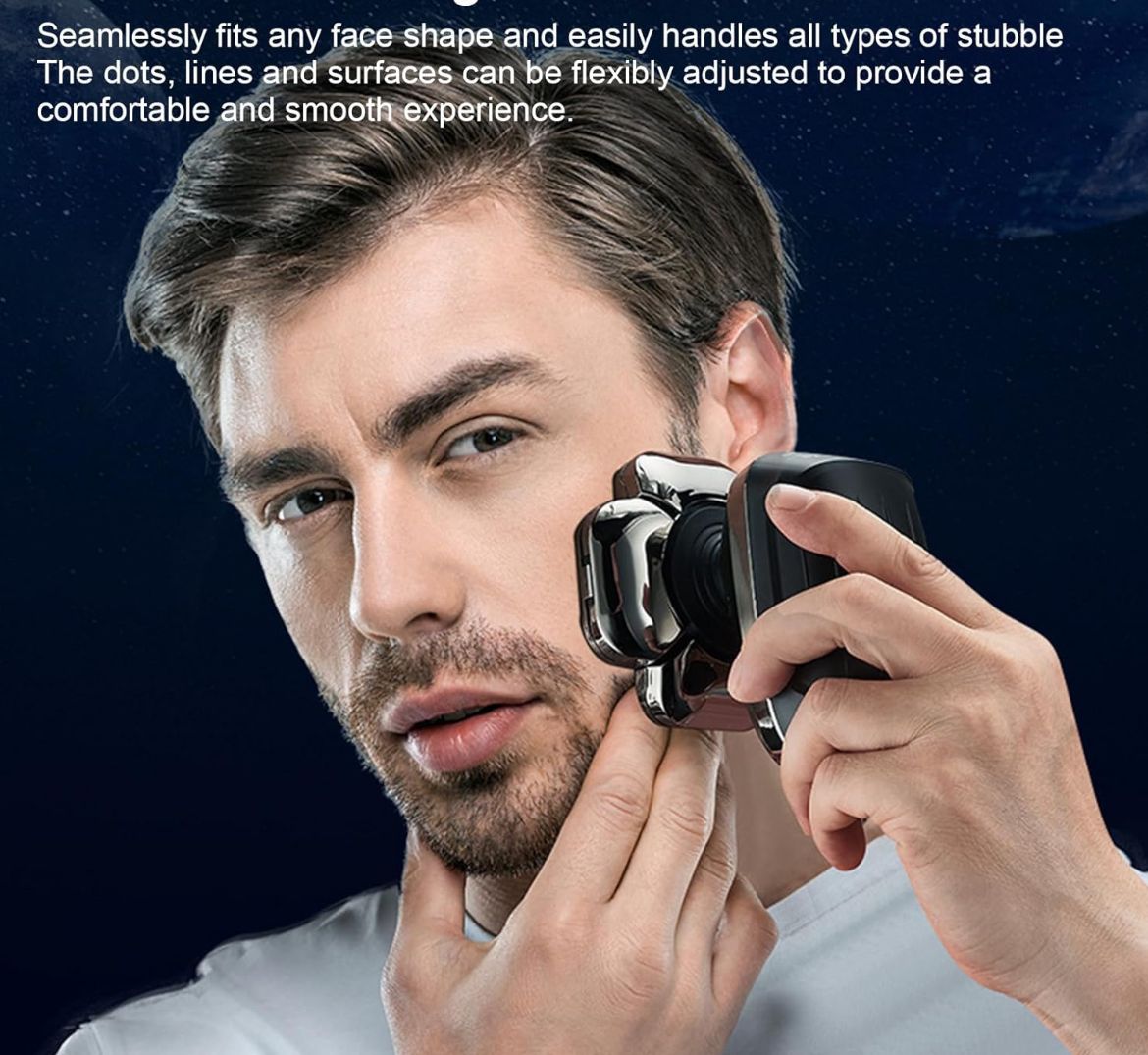 Rasoio elettrico ricaricabile 4 in 1 8 testine rotanti barba testa naso ART60174