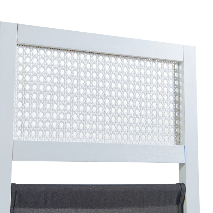 Paravento Pieghevole Dorotea per Interni Separè a 5 Pannelli 200 x 170 cm Bianco / Grigio Scuro [en.casa]