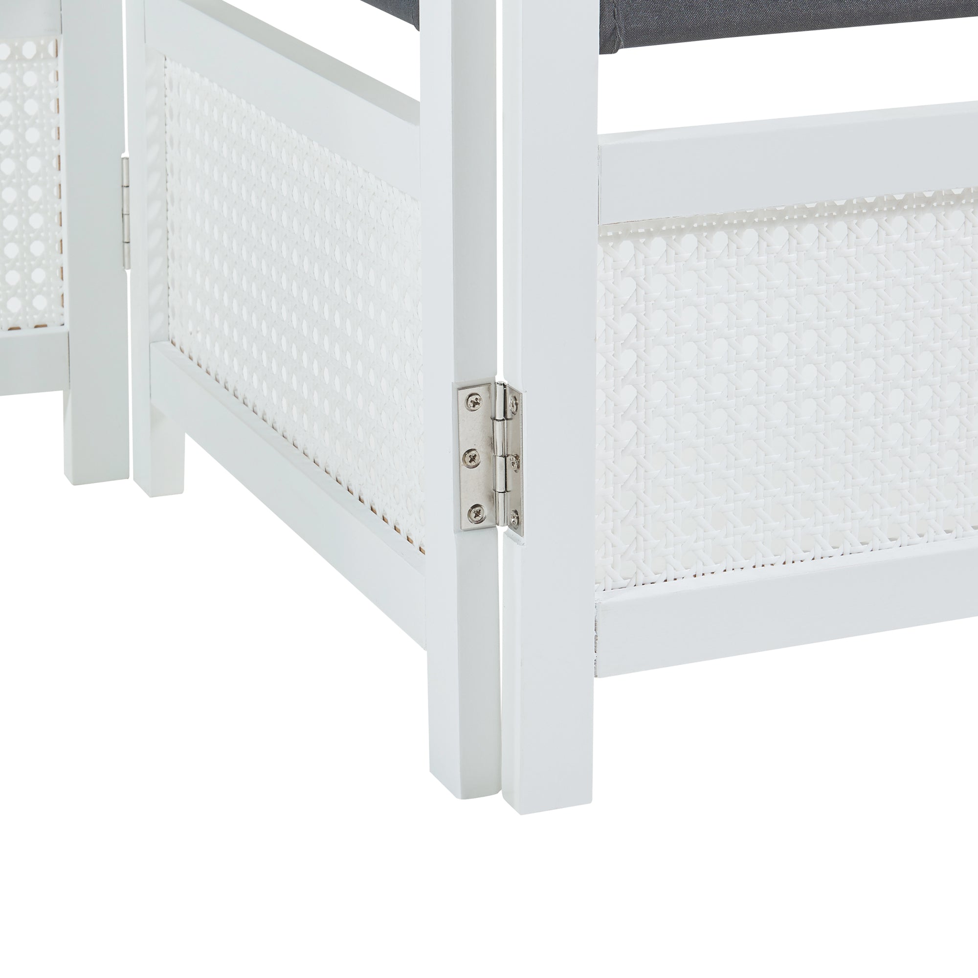 Paravento Pieghevole Dorotea per Interni Separè a 5 Pannelli 200 x 170 cm Bianco / Grigio Scuro [en.casa]