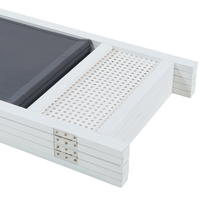 Paravento Pieghevole Dorotea per Interni Separè a 5 Pannelli 200 x 170 cm Bianco / Grigio Scuro [en.casa]