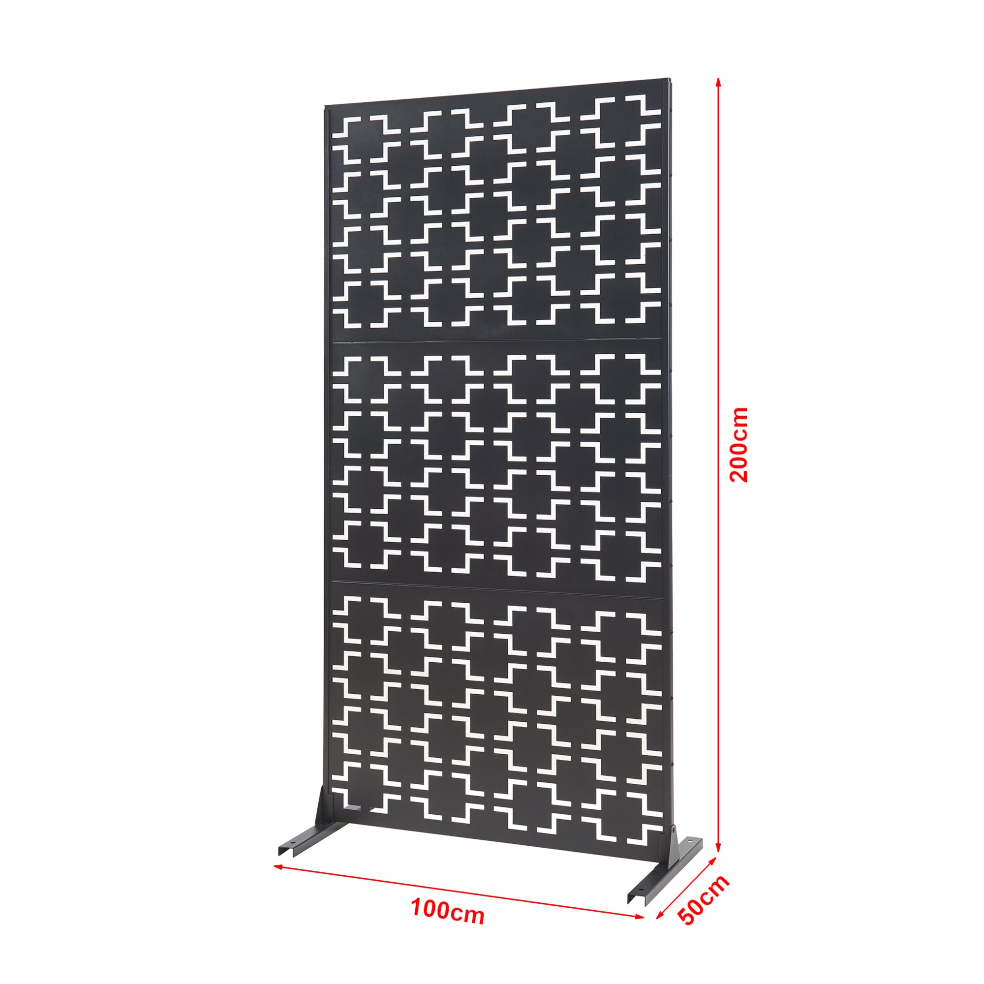 Pannello Divisorio Aaskis Struttura Traforata in Acciaio 200 x 100 cm Nero casa.pro