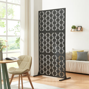 Pannello Divisorio Aaskis Struttura Traforata in Acciaio 200 x 100 cm Nero casa.pro