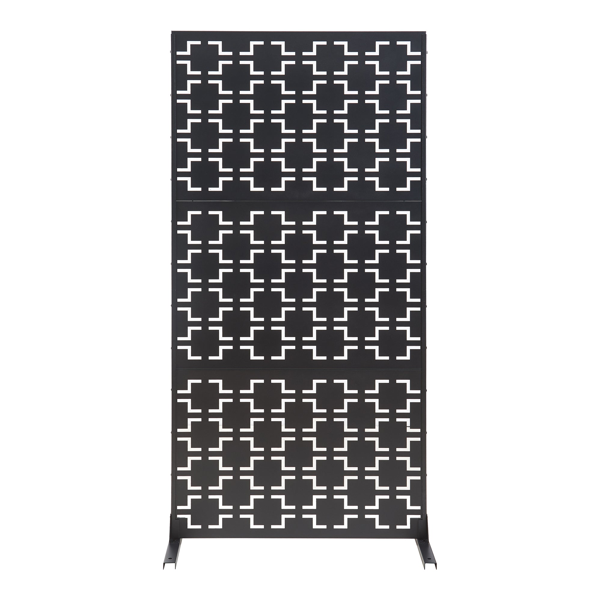 Pannello Divisorio Aaskis Struttura Traforata in Acciaio 200 x 100 cm Nero casa.pro